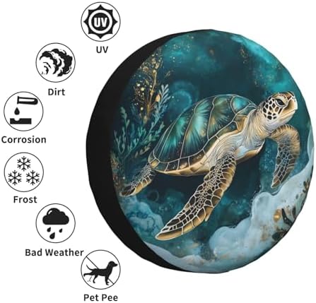 Spare Tire Cover for RV Camper, Marble Sea Turtle Nautical Coastal Tire Cover - Image 5