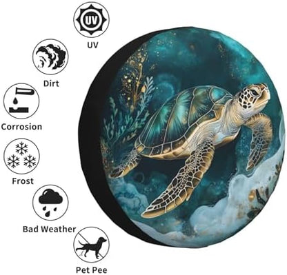 Spare Tire Cover for RV Camper, Marble Sea Turtle Nautical Coastal Tire Cover - Image 5