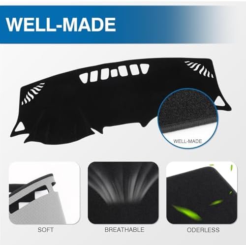 KUST Black Dash Cover for 2018-2023 2024 Chevrolet Equinox Non-Slip Dashboard - Image 4