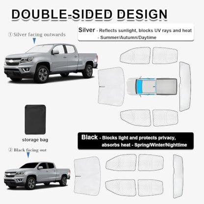 KMF 6pcs Thicken Sun Shades for Chevy Colorado 2015-2022 Accessories, Chevrolet - Image 5
