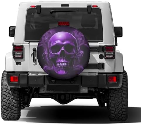 Delerain Purple Funny Skull Spare Tire Cover - Image 2