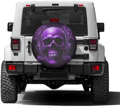 Delerain Purple Funny Skull Spare Tire Cover - Image 2