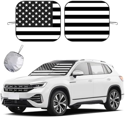 Ziciner 2 PCS Car Windshield Sun Shade, Auto Sun Heat and UV Rays Blocker by Ziciner