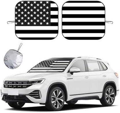 Ziciner 2 PCS Car Windshield Sun Shade, Auto Sun Heat and UV Rays Blocker by Ziciner