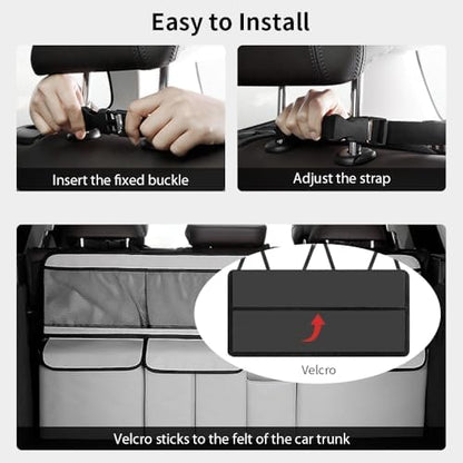 Viaviat Hanging Car Trunk Organizer, Collapsible Backseat Storage Bag - Image 5