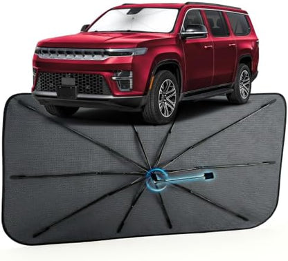 Car Windshield Sun Shade for Jeep Wagoneer 2022-2026, Foldable Car Sunshade by MakeLifeBetter