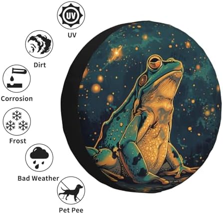 Spare Tire Cover Frog Watching Night Sky Wheel Tire Cover Waterproof Sun - Image 5