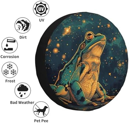 Spare Tire Cover Frog Watching Night Sky Wheel Tire Cover Waterproof Sun - Image 5