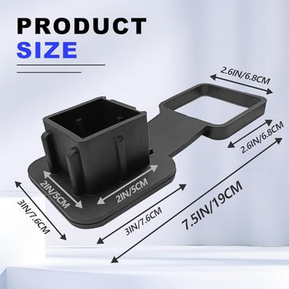 Black Trailer Hook Dust-Proof Plug, 1.9 Inch Hitch Cover Trailer Hitch Cover - Image 2