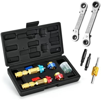 AC Schrader Valve Core Remover Tool Kit, R134a R1234YF R22 by GELRIUNY