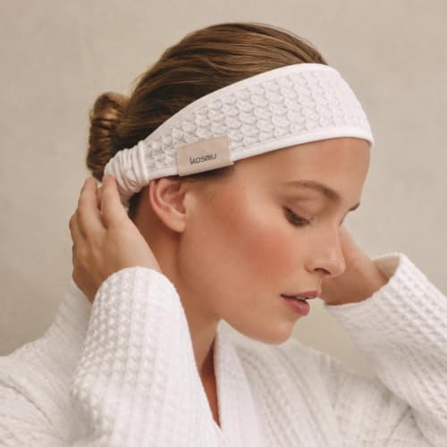 Luxury Organic Japanese Cotton Waffle Spa Headband - Image 5