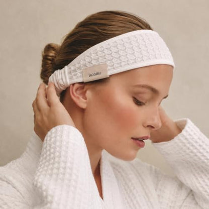 Luxury Organic Japanese Cotton Waffle Spa Headband - Image 5