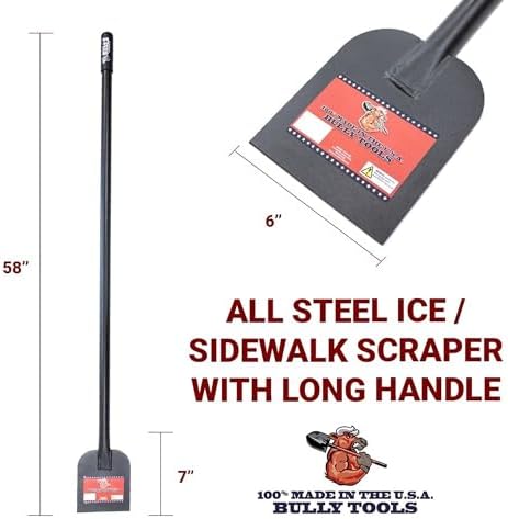 Bully Tools 11-Gauge All Steel Ice Scraper Long Handle, Made in USA - Image 2