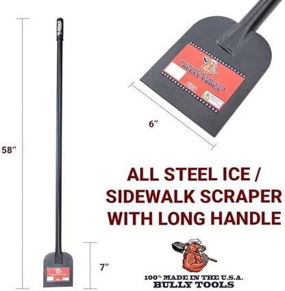 Bully Tools 11-Gauge All Steel Ice Scraper Long Handle, Made in USA - Image 2