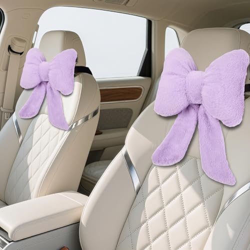 Bow Car Headrest Pillows Plush Car Neck Pillows by iHUFeather