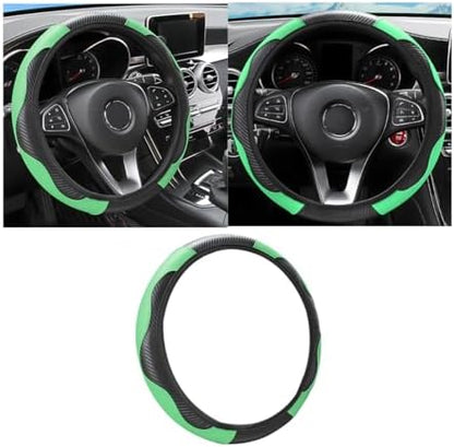 Osilly 15 Inch Carbon Fiber PU Leather Steering Wheel Cover by Osilly