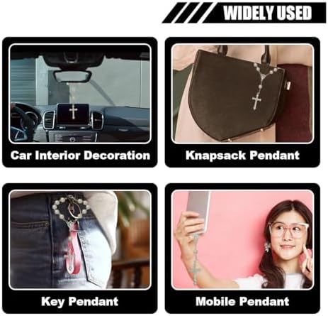 smilfuy 2PCS Car Rosary for Rearview Mirror - Image 4