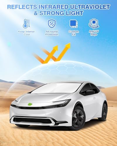 Canvcle Sunshades for Toyota Prius 2023-2025 2026 Accessories Windshield Sun - Image 2
