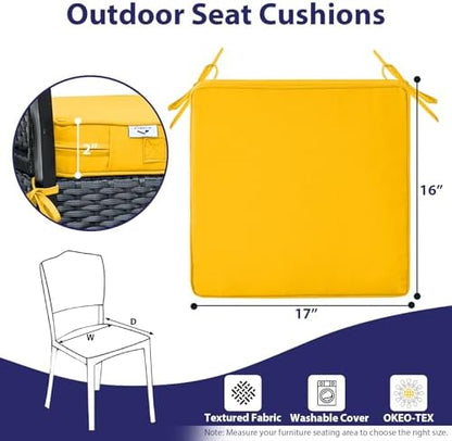 IPYNBAP Outdoor Chair Cushions Set of 4 -Waterproof Outdoor Seat Cushions - Image 6