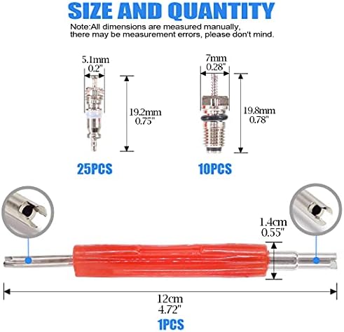 Glarks 36Pcs Car Air Conditioner Valve Core Schrader Valve Cores Accessories - Image 2