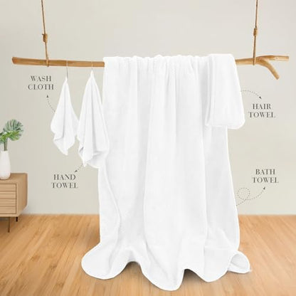 Soft Bath Towel Set of 4, Extra Large Microfiber Towels 35x70 in, Bath Towel - Image 2