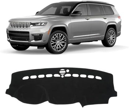 KUST Black Dash Cover for 2011-2022 Jeep Grand Cherokee Non-Slip Dashboard by KUST