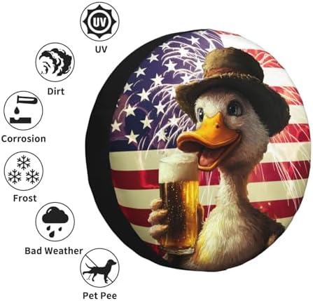 Funny Duck Spare Tire Cover Weatherproof Universal Wheel Protectors Cute Duck - Image 5