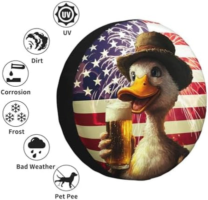 Funny Duck Spare Tire Cover Weatherproof Universal Wheel Protectors Cute Duck - Image 5