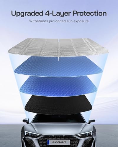 Pigenius Windshield Sun Shade for Ford F-150 2015-2020, Full Coverage Front - Image 5