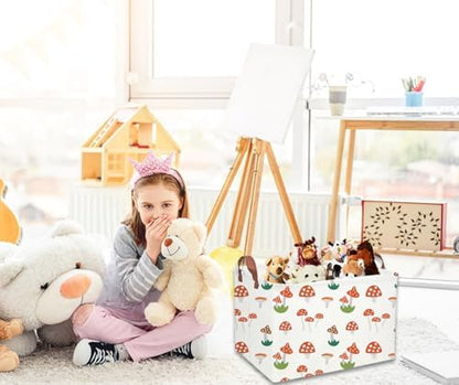 Kids Basket Mushroom Baskets Boys and Girls Basket Rectangular Cute Storage Bin - Image 2