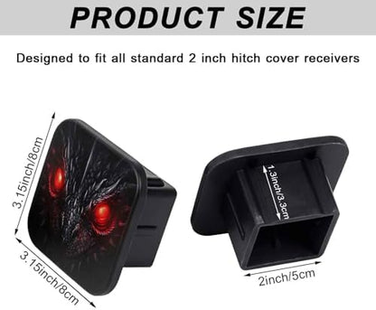 2 Inch Black Dragon Eye Trailer Hitch Cover Rubber Receiver Tube Plug Cap - Image 2