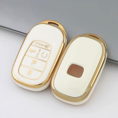 TPU Key Fob Cover with Leather Keychain, Compatible with Honda Accord Civic - Image 4