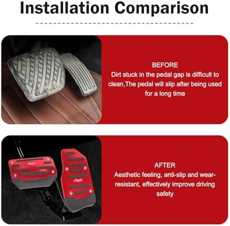 2 PCS Car Pedal Pads Set, Non-slip Alloy Gas and Brake Pedals Covers, Automatic - Image 4