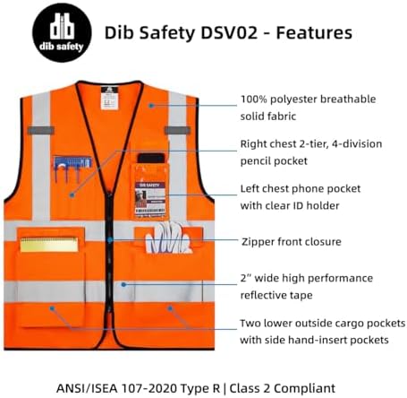 Dib Safety Hi Vis Reflective Safety Vest - Image 5
