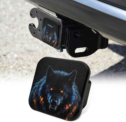 Glowing Black Wolf Tow Hitch Covers Heavy Duty Rubber Trailer Hitch Cover 2" by Unknown
