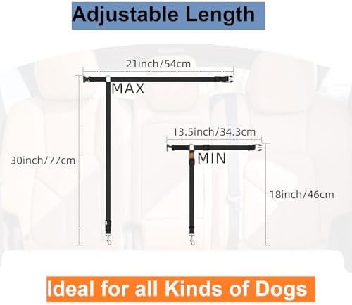 3 Pack Dog Seat Belt for Car, Car Headrest Restraint Adjustable Nylon Fabric - Image 5