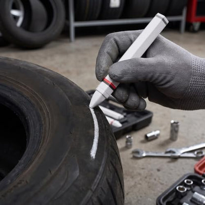 White Tire Marking Pen Wax for Automotive Repair - Image 6