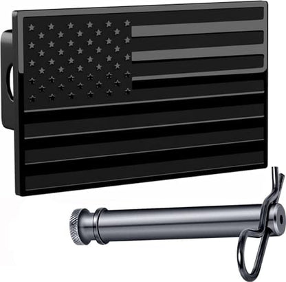 2.5" American Black Flag Metal Hitch Cover by AutoAccessores