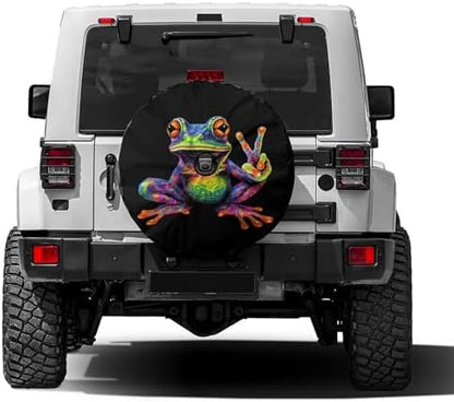 KiuLoam Peace Colorful Frog Spare Tire Cover by KiuLoam