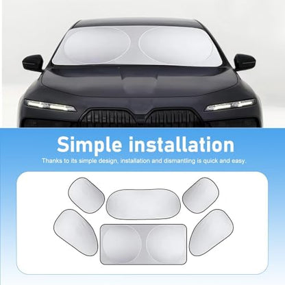 6 PCS Car Window Glass Sunshade Kit, Reflective Sun Blocking & Heat Insulation - Image 6