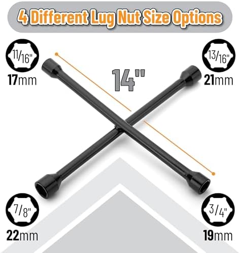 Bates 14 Inch 4 Way Lug Wrench - Image 2