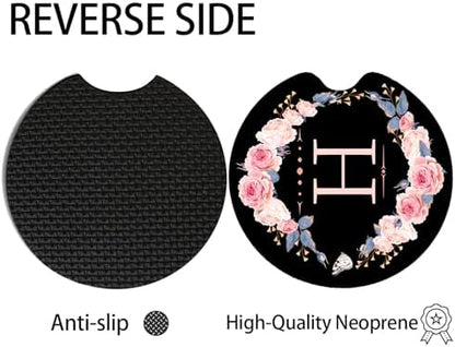 2pcs Letter H Car Coasters, Absorbent Universal neoprener Cup Holder Coasters - Image 4
