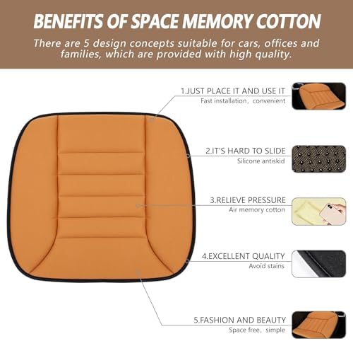 MYFAMIREA 2PCS Car Seat Cushion Pad 1.2" Thick Comfort Seat Protector - Image 2