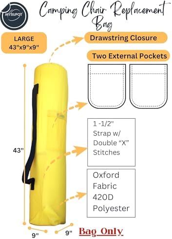 43"x9"x9" Replacement Bag for Folding Camping Chair, Camp Chairs, Yoga Mat - Image 3