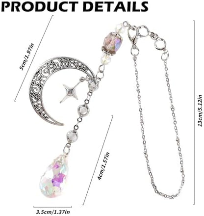 Moon Crystal Suncatcher Rearview Mirror Car Charms Suncatcher - Image 5