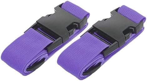 Luggage Straps for Suitcases, Travel Belt Multiple Connector, 2 Pack Purple by Ajmyonsp