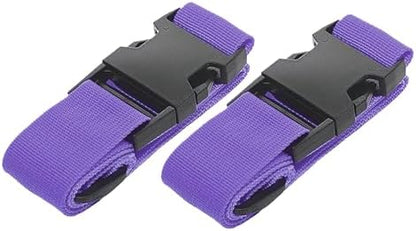 Luggage Straps for Suitcases, Travel Belt Multiple Connector, 2 Pack Purple by Ajmyonsp