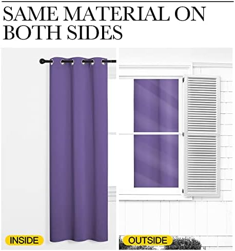 NICETOWN Lilac Purple Blackout Curtains 108" Long, 2 Pieces - Image 6