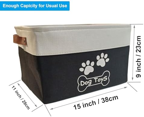 Collapsible Dog Toy Basket Foldable Dog Toy Box Bin - Image 4