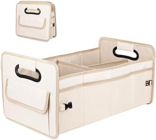 Car Trunk Organizer, Collapsible Car Organizers and Storage Large Beige by JiatuA